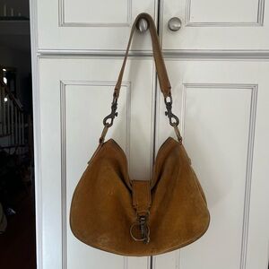 MIU MIU Vintage Suede hobo purse / shoulder bag with clasp